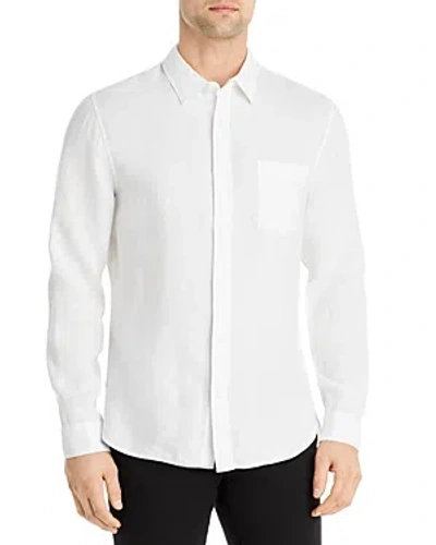 Vince Solid Linen Button Down Shirt In Optic White