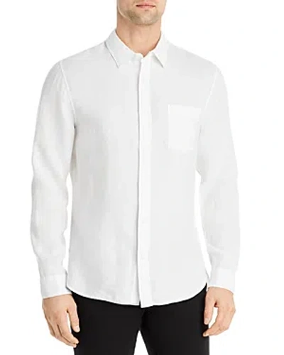 Vince Solid Linen Button Down Shirt In Pink