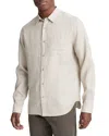 Vince Solid Linen Button Down Shirt In Pumice Rock