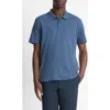 Vince Solid Pima Cotton Polo In Azul