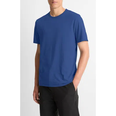 Vince Solid T-shirt In Washed Faded Cobalt
