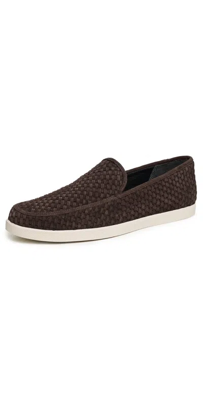 Vince Sonoma Weave Suede Loafers Cocoa Brown