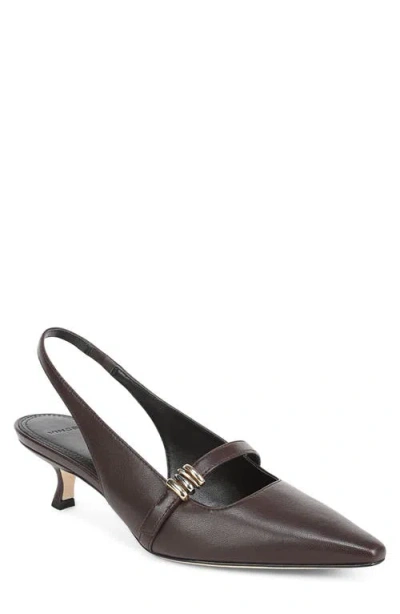 Vince Sonya Kitten Heel Pointed Toe Slingback Sandal In Brown
