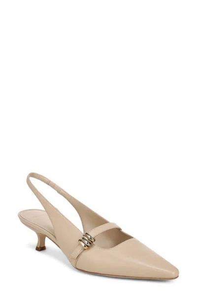 Vince Sonya Kitten Heel Pointed Toe Slingback Sandal In Birch Sand