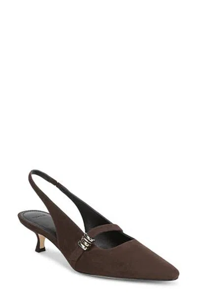Vince Sonya Kitten Heel Pointed Toe Slingback Sandal In Black