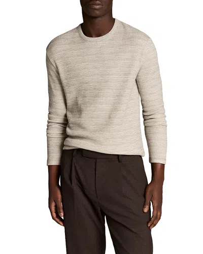 Vince Space Dye Thermal Stripe Crewneck Shirt In Neutral