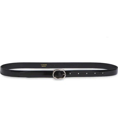 Vince Spazzolato Leather Belt In Black