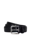 Vince Spazzolato Leather Belt In Black
