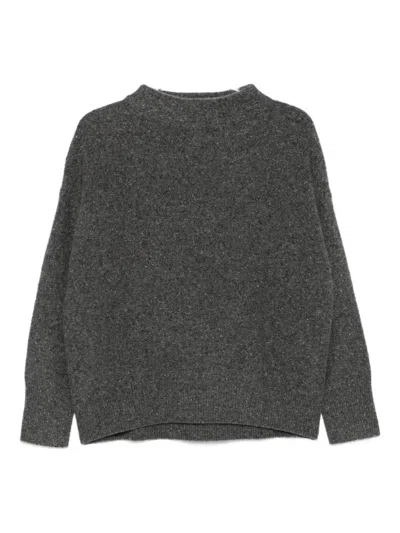 Vince Speckled Mock-neck Sweater In Gray