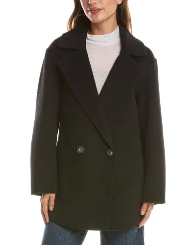 Vince Splitable Wool-blend Car Coat In Black