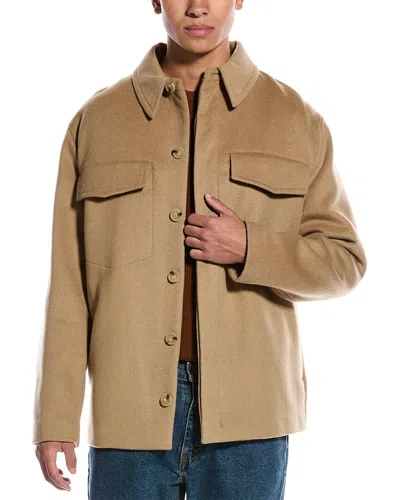 VINCE VINCE SPLITTABLE DRAPE WOOL-BLEND SHIRT JACKET
