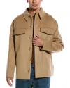 Vince Splittable Drape Wool-blend Shirt Jacket In Multi
