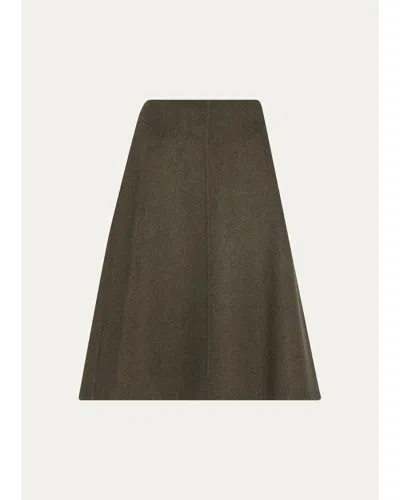 Vince Splittable Wool Knee-length Skirt In Green