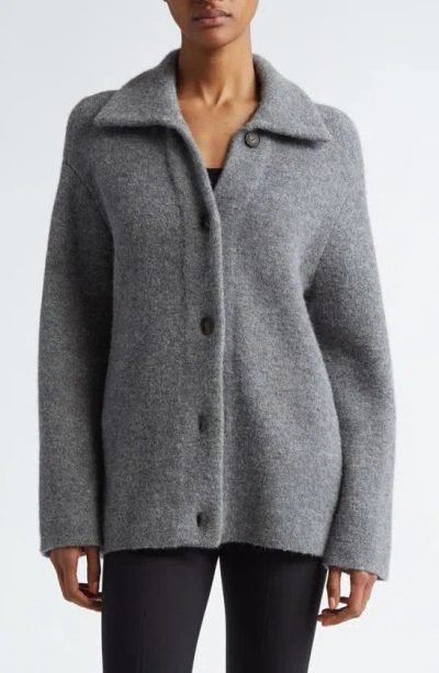 Vince Spread Collar Cardigan In Medium Heather Grey