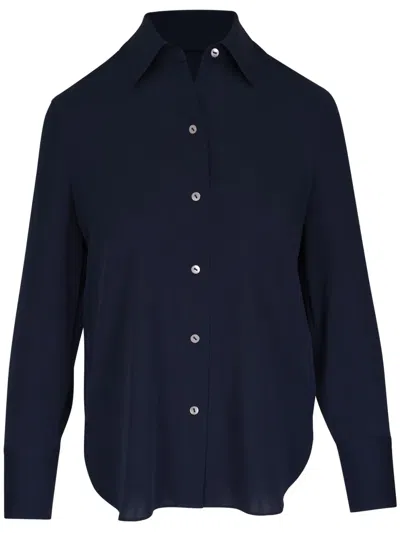 Vince Spread-collar Shirt In Blue
