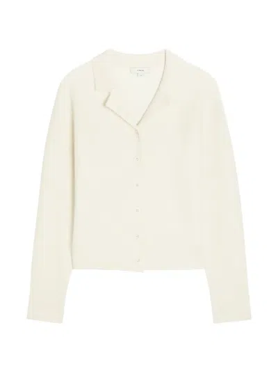 Vince Spread-collar Button-up Cardigan In Gray