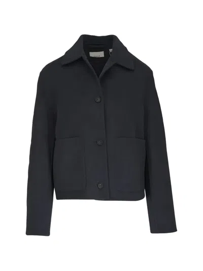 Vince Spread-collar Jacket In Blue