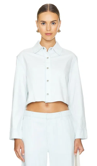 VINCE SPRING TWILL CROPPED SHIRT