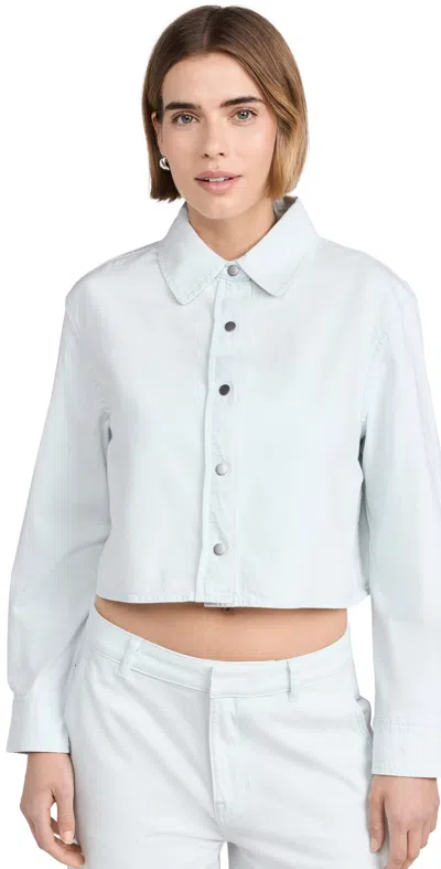 Vince Spring Twill Cropped Shirt Celestine