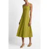 Vince Sleeveless Linen-blend Cami Dress In Herbaria