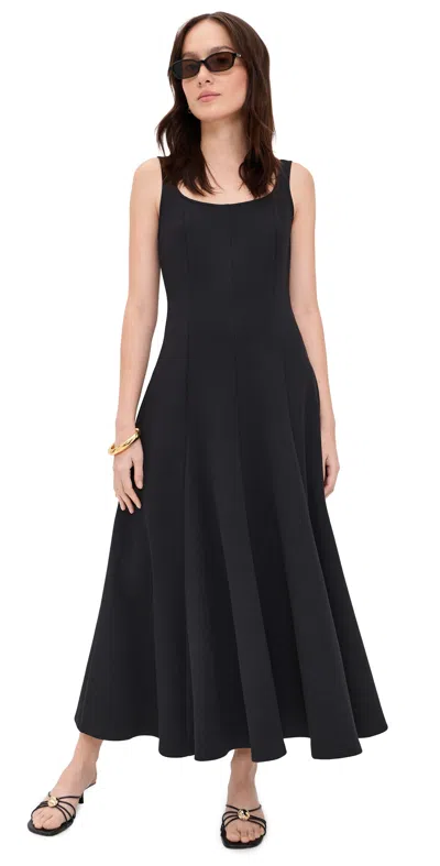 Vince Square Neck Seamed Dress Black