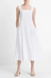 Vince Square Neck Sleeveless Maxi Dress In White
