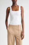 Vince Square Neck Tank In White