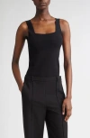Vince Square Neck Tank In Black