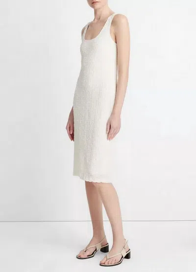 Vince Square Neck Tank Dress In Gesso In White