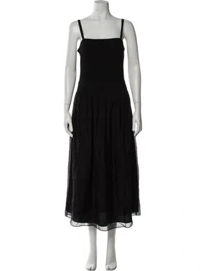 Pre-owned Vince Square Neckline Long Dress In Black