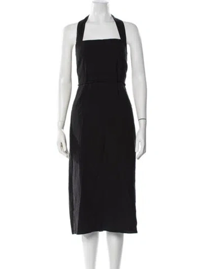 Pre-owned Vince Square Neckline Long Dress In Black