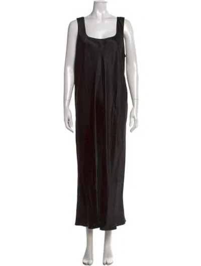Pre-owned Vince Square Neckline Long Dress In Black