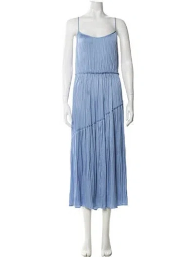 Pre-owned Vince Square Neckline Long Dress In Blue