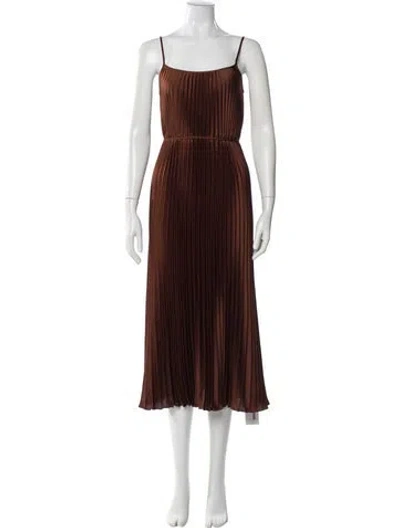 Pre-owned Vince Square Neckline Long Dress In Brown