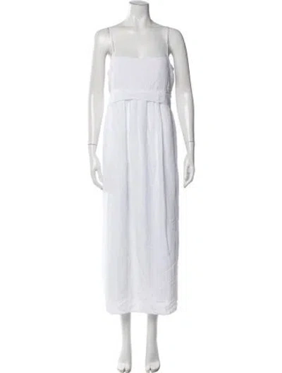 Pre-owned Vince Square Neckline Long Dress W/ Tags In White