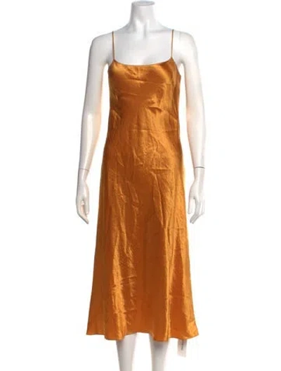 Pre-owned Vince Square Neckline Long Dress In Yellow
