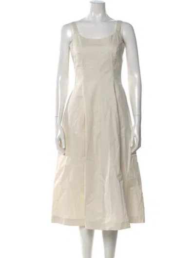 Pre-owned Vince Square Neckline Midi Length Dress In Neutral