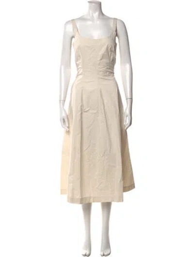 Pre-owned Vince Square Neckline Midi Length Dress In Neutral