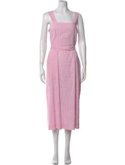 Pre-owned Vince Square Neckline Midi Length Dress In Pink