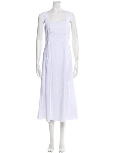 Pre-owned Vince Square Neckline Midi Length Dress W/ Tags In White