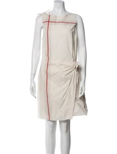 Pre-owned Vince Square Neckline Mini Dress In Neutral