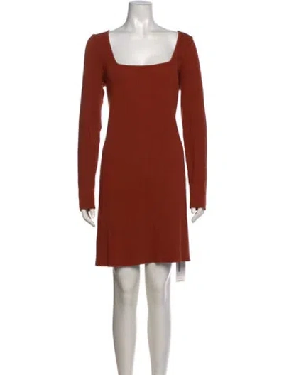 Pre-owned Vince Square Neckline Mini Dress In Orange