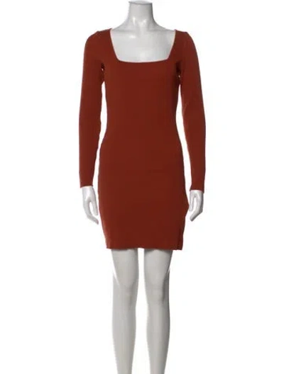 Pre-owned Vince Square Neckline Mini Dress In Orange