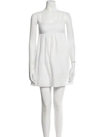 Pre-owned Vince Square Neckline Mini Dress In White