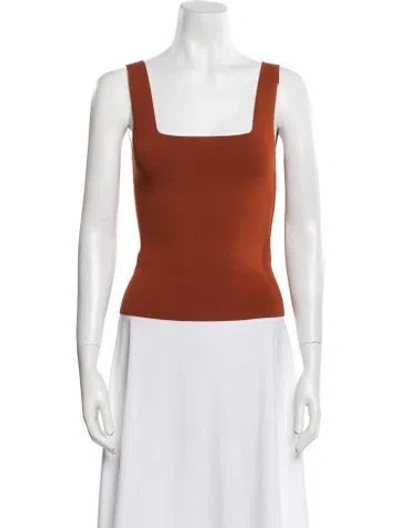 Pre-owned Vince Square Neckline Sleeveless Tunic In Orange