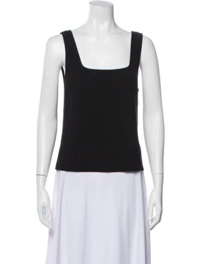Pre-owned Vince Square Neckline Sweater In Black