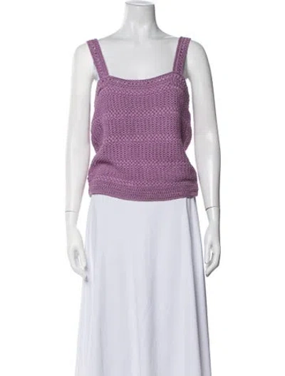 Pre-owned Vince Square Neckline Sweater In Purple