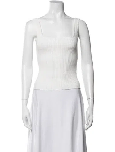 Pre-owned Vince Square Neckline Sweater In White