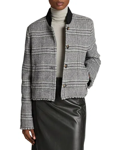 Vince Stand Collar Button Front Jacket In Gold