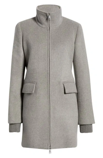 Vince Stand Collar Wool & Cashmere Blend Coat In Gray
